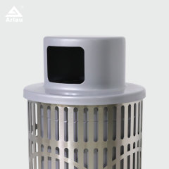Stainless Steel Trash Can - Die-Stamped Lid, 36-Gallon Outdoor Bin