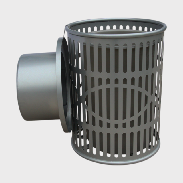 Stainless Steel Trash Can - Die-Stamped Lid, 36-Gallon Outdoor Bin
