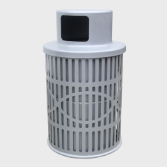 Stainless Steel Trash Can - Die-Stamped Lid, 36-Gallon Outdoor Bin