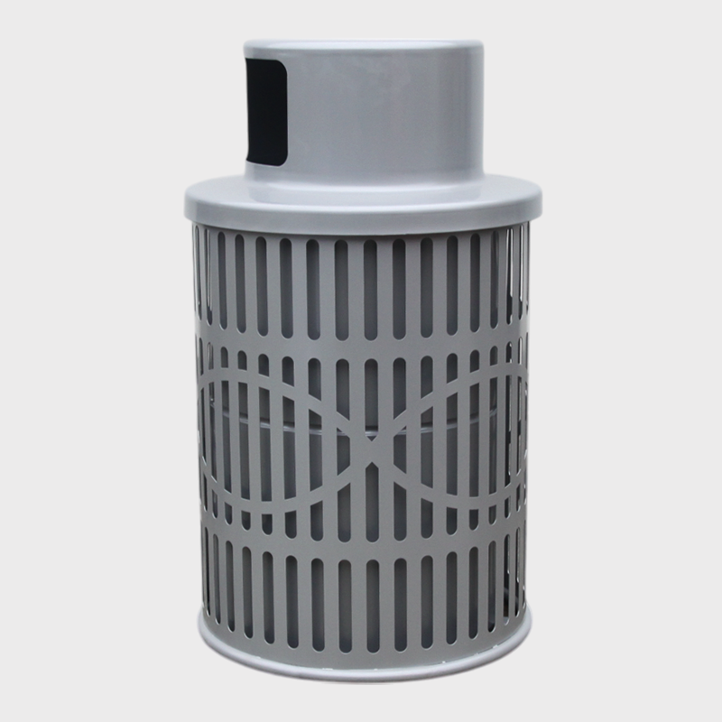 Stainless Steel Trash Can - Die-Stamped Lid, 36-Gallon Outdoor Bin