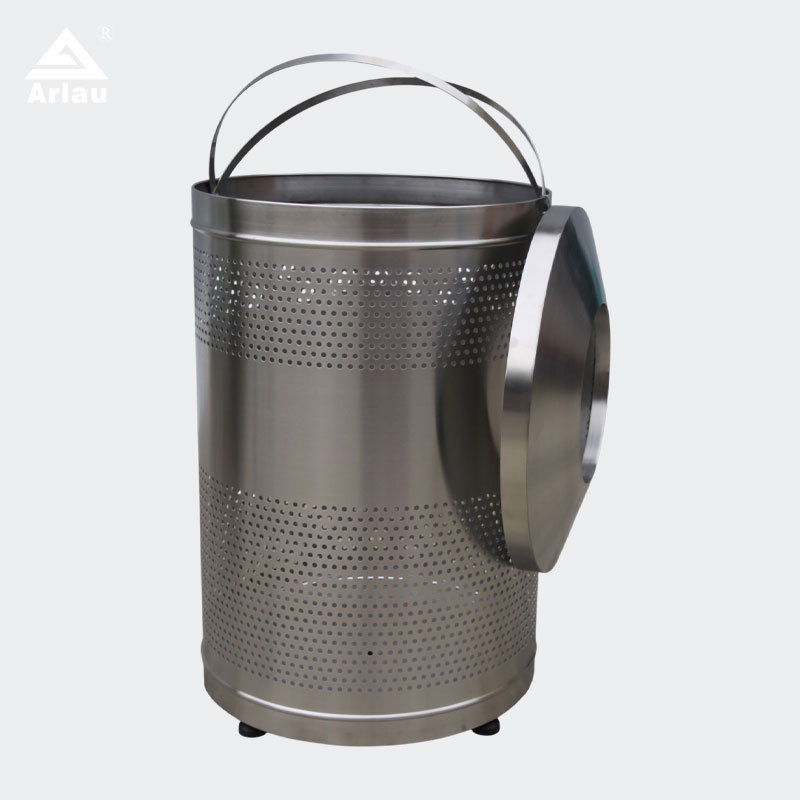 Commercial Outdoor Trash Can - ADA Accessible with Leveling Legs