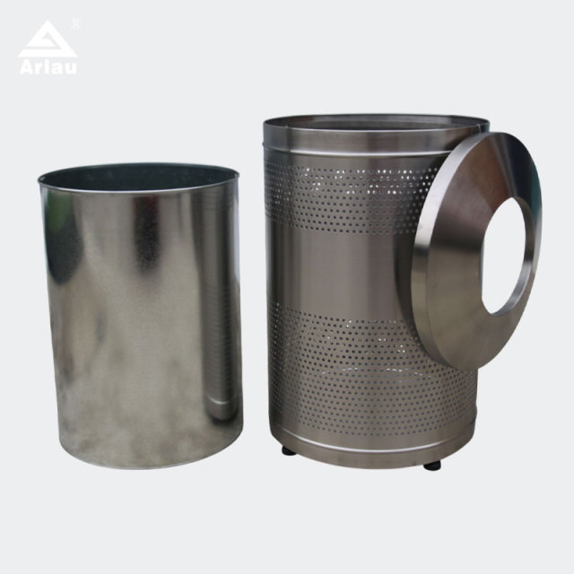 Commercial Outdoor Trash Can - ADA Accessible with Leveling Legs