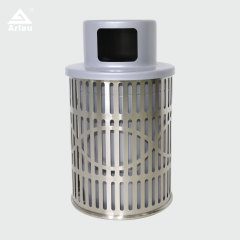Stainless Steel Trash Can - Die-Stamped Lid, 36-Gallon Outdoor Bin