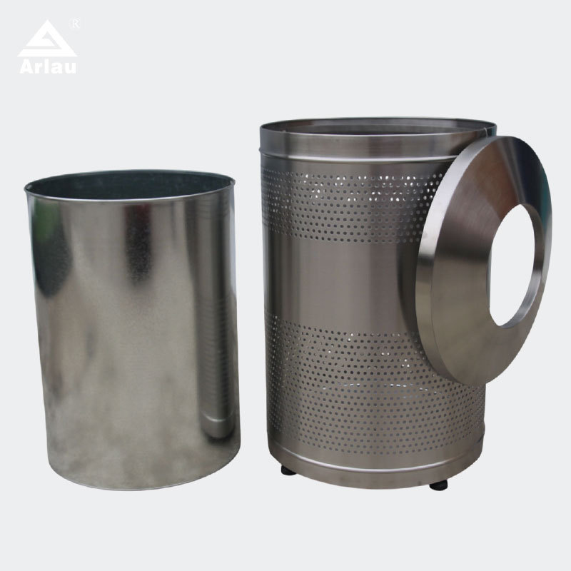 Commercial Outdoor Trash Can - ADA Accessible with Leveling Legs