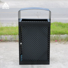 Square Outdoor Trash Can - 60-Gallon Capacity , Vandal-Resistant