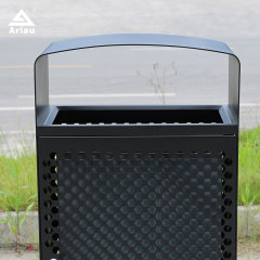 Square Outdoor Trash Can - 60-Gallon Capacity , Vandal-Resistant