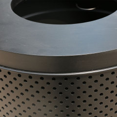 Perforated Outdoor Trash Can - 36-Gallon Vented Design by