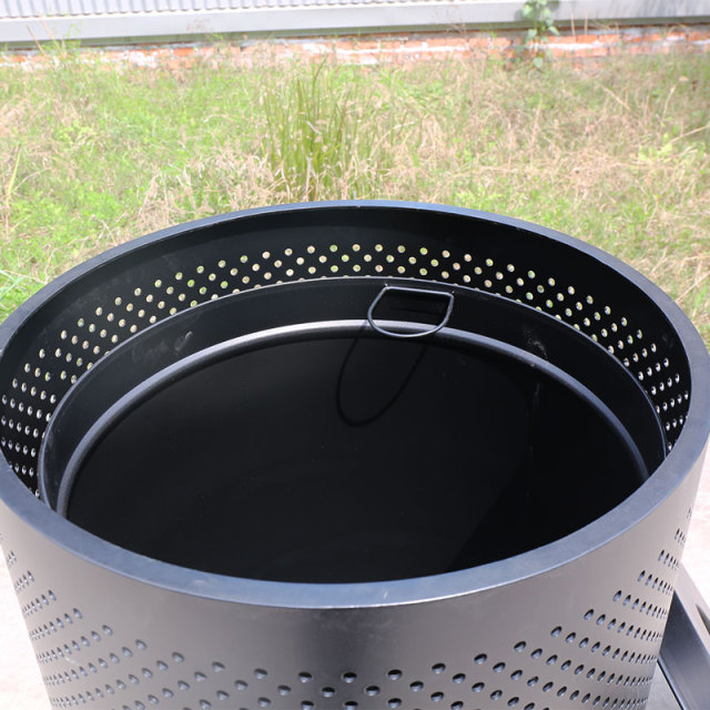 Perforated Outdoor Trash Can - 36-Gallon Vented Design by