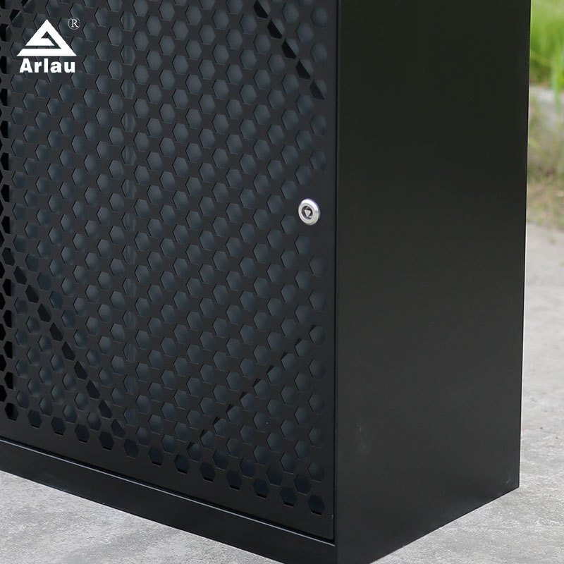 Square Outdoor Trash Can - 60-Gallon Capacity , Vandal-Resistant