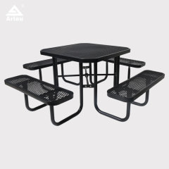 yalau - 46 Inch Heavy-Duty Square Picnic Table Black