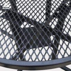 46 Inch Round Picnic Table - 6 Seat Metal Mesh Outdoor Table