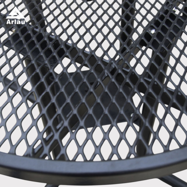 46 Inch Round Picnic Table - 6 Seat Metal Mesh Outdoor Table