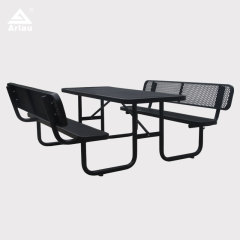 Rectangular Picnic Table with Backrest Metal Mesh 6ft Arlau