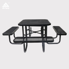 yalau - 46 Inch Heavy-Duty Square Picnic Table Black