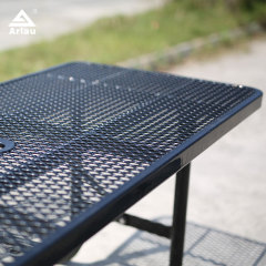 Rectangular Picnic Table with Backrest Metal Mesh 6ft Arlau
