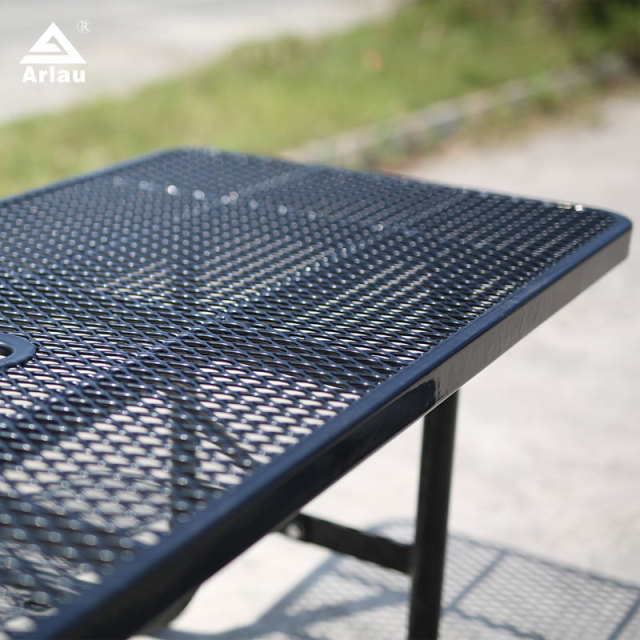 Rectangular Picnic Table with Backrest Metal Mesh 6ft Arlau