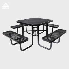 yalau - 46 Inch Heavy-Duty Square Picnic Table Black