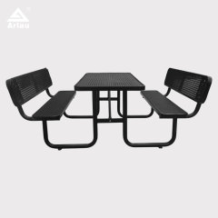 Rectangular Picnic Table with Backrest Metal Mesh 6ft Arlau