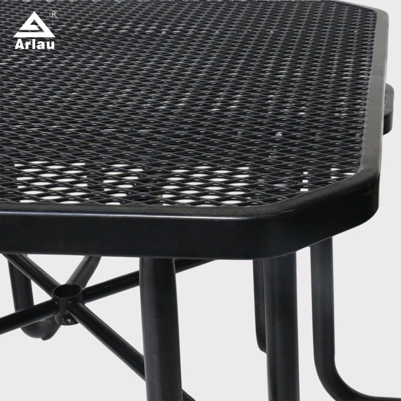 yalau - 46 Inch Heavy-Duty Square Picnic Table Black