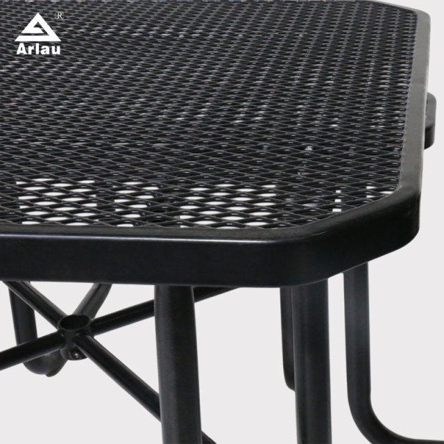 yalau - 46 Inch Heavy-Duty Square Picnic Table Black