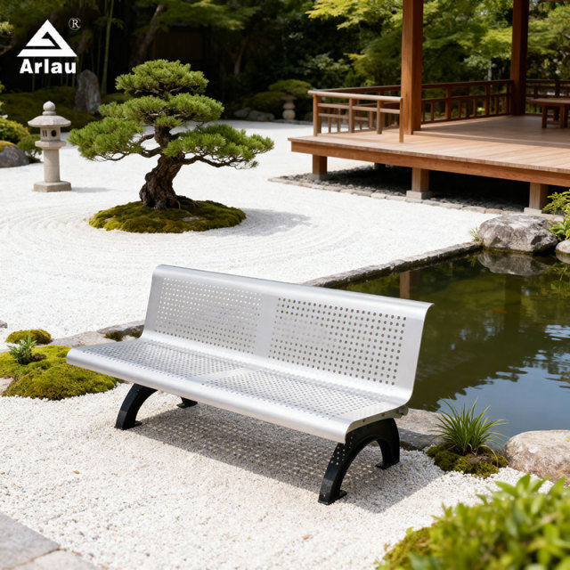 Heavy Duty Cast Iron Bench with Perforated Steel Seat - yalau