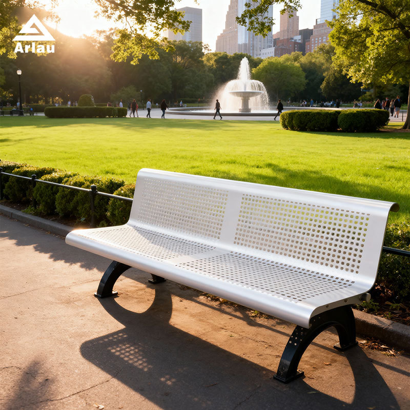 Heavy Duty Cast Iron Bench with Perforated Steel Seat - yalau