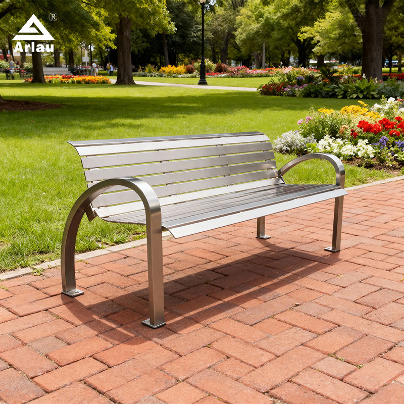 Modern Stainless Steel Outdoor Bench 304-316 Durable Design – Arlau