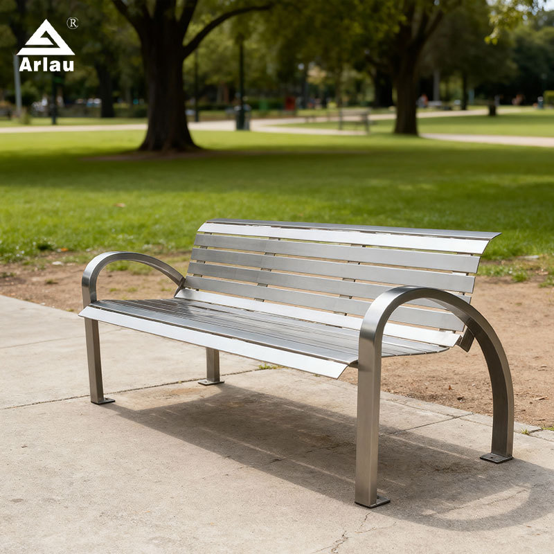 Modern Stainless Steel Outdoor Bench 304-316 Durable Design – Arlau