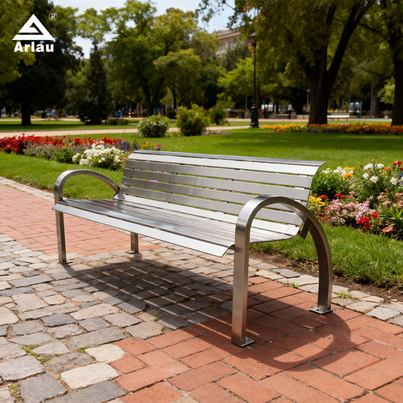 Modern Stainless Steel Outdoor Bench 304-316 Durable Design – Arlau