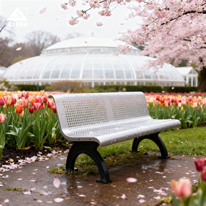 Heavy Duty Cast Iron Bench with Perforated Steel Seat - yalau