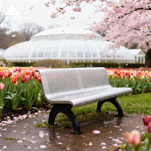 Heavy Duty Cast Iron Bench with Perforated Steel Seat - yalau