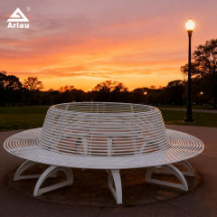Circular Outdoor Lounge Bench - Multi-Person Round Park Seating