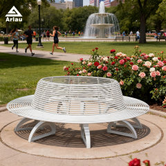 Circular Outdoor Lounge Bench - Multi-Person Round Park Seating