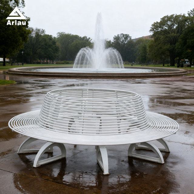 Circular Outdoor Lounge Bench - Multi-Person Round Park Seating