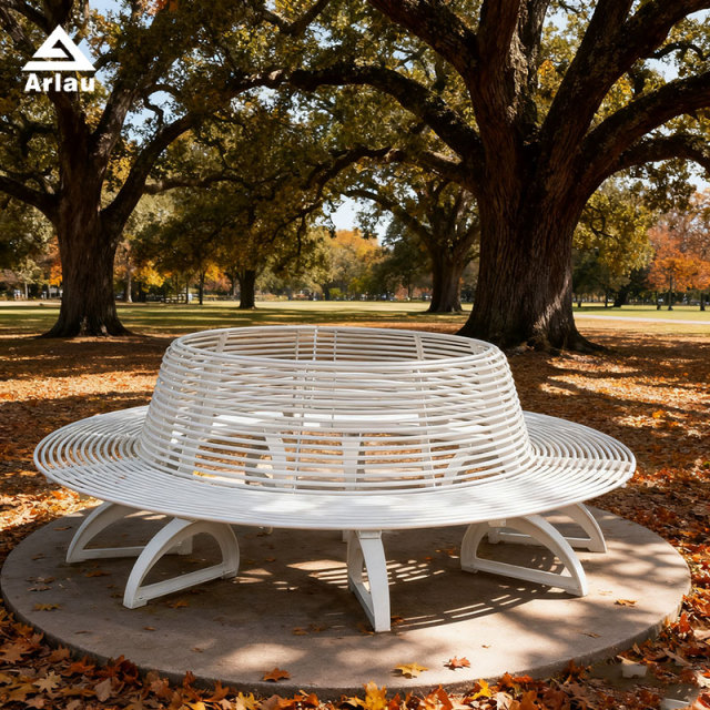 Circular Outdoor Lounge Bench - Multi-Person Round Park Seating