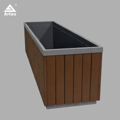 Elastic Rectangular Wooden Planter with Steel Liner 150L
