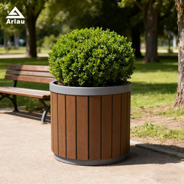 Elastic Scrapeless Round Commercial Planter for GEO Pedestrian Zones
