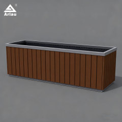 Elastic Rectangular Wooden Planter with Steel Liner 150L