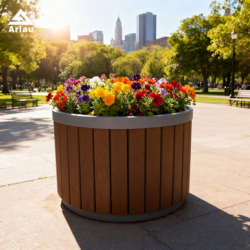 Elastic Scrapeless Round Commercial Planter for GEO Pedestrian Zones