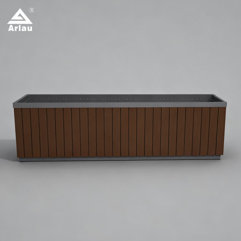 Elastic Rectangular Wooden Planter with Steel Liner 150L