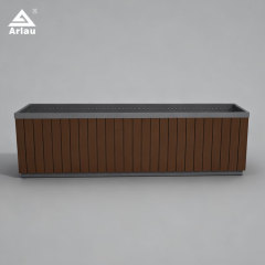 Elastic Rectangular Wooden Planter with Steel Liner 150L