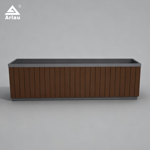 Elastic Rectangular Wooden Planter with Steel Liner 150L