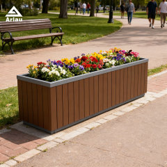 Elastic Rectangular Wooden Planter with Steel Liner 150L