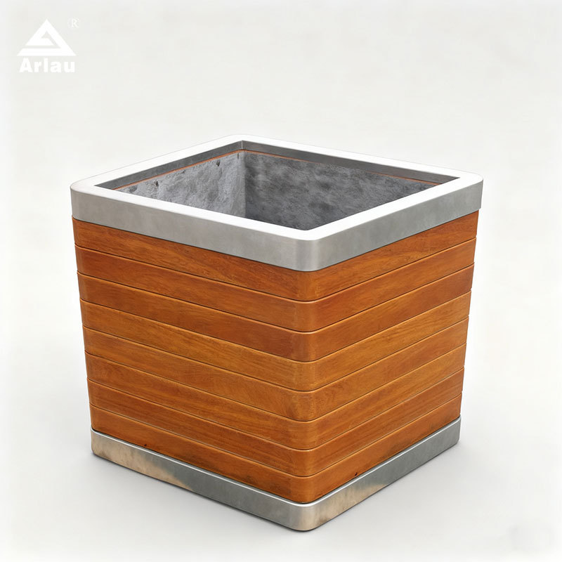 Elastic Scrapeless Square Commercial Planter for Urban Landscapes