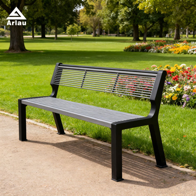 Heavy-Duty Steel Park Bench - 8mm Thick Construction