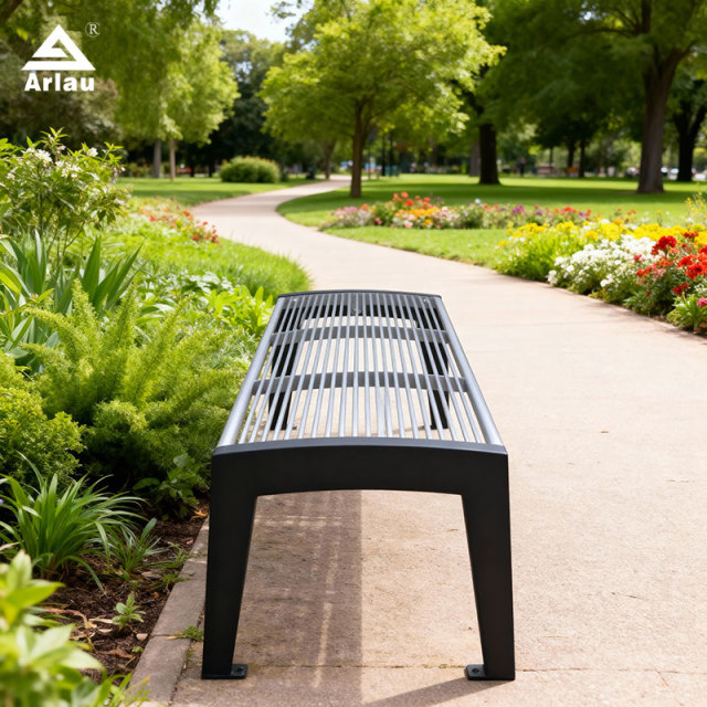 Heavy-Duty Public Bench Steel Vandal-Resistant Outdoor Seating - Arlau