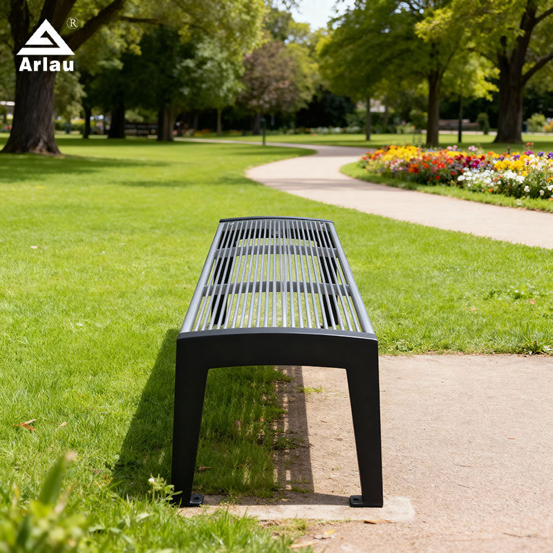 Heavy-Duty Public Bench Steel Vandal-Resistant Outdoor Seating - Arlau