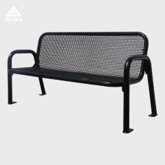 Outdoor Metal Park Bench with Backrest - Thermoplastic Steel - Arlau