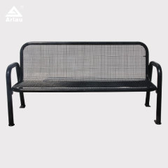 Outdoor Metal Park Bench with Backrest - Thermoplastic Steel - Arlau