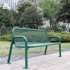 Outdoor Metal Park Bench with Backrest - Thermoplastic Steel - Arlau